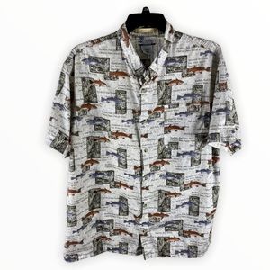 Columbia River Lodge Fish Button Down Shirt